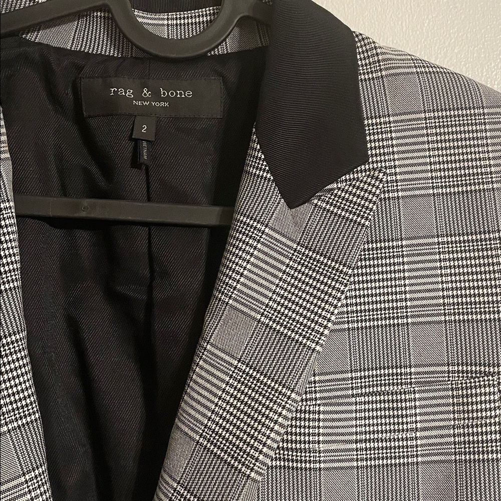 Rag & Bone Rylie Glen Plaid Grosgrain Trim Blazer Suit Set - Picture 6 of 10